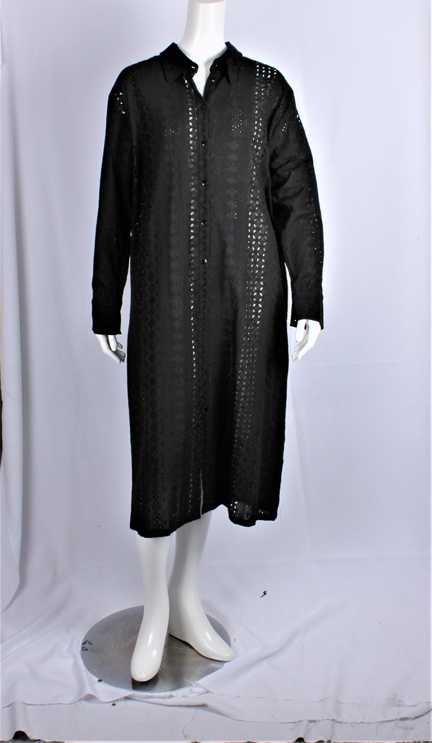 Alice & Lily 100% COTTON  full length cotton broderie dress/duster black  STYLE : AL/437 image 0